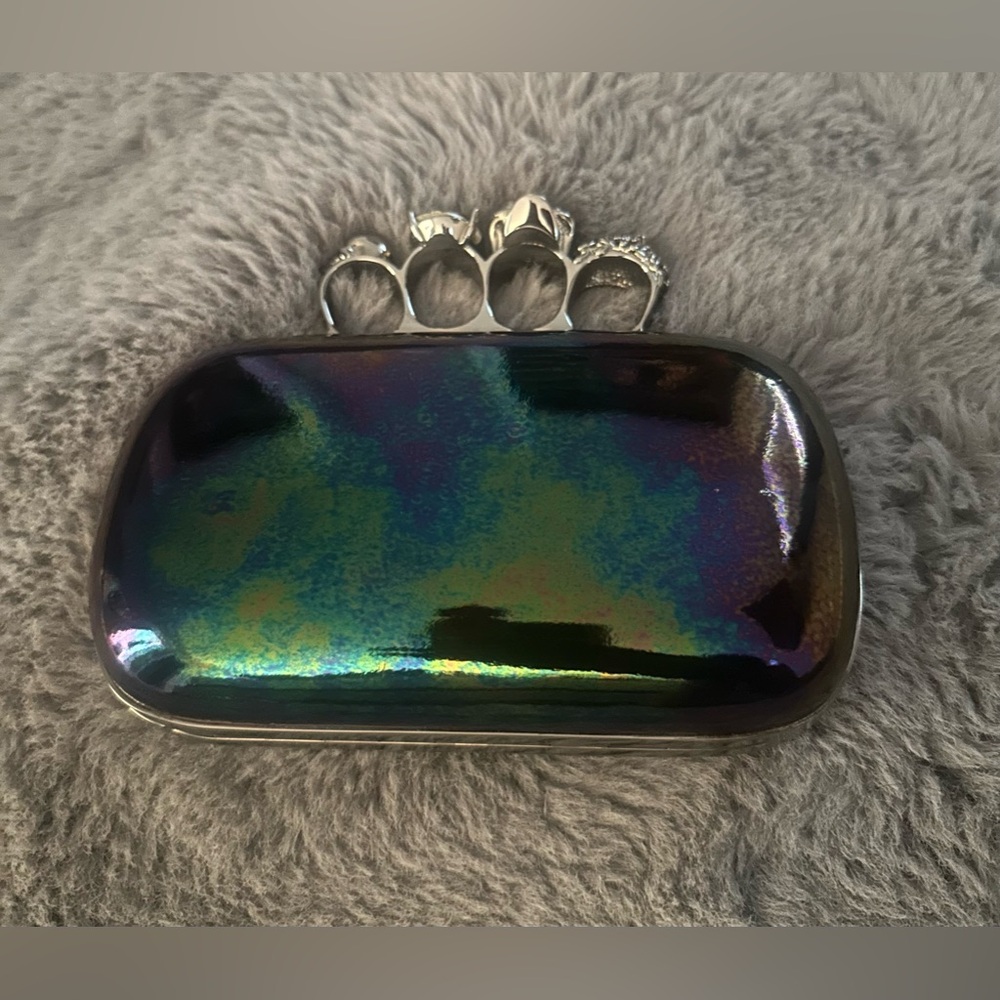 Alexander McQueen Iridescent Multicolor Knuckle-Box Clutch